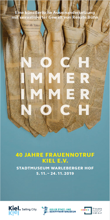 Titel des Flyers der Veranstaltung zu 40 Jahre Frauennotruf Kiel e.V. 